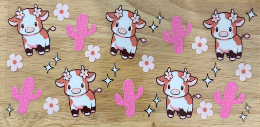 Cacti & Highland Cows UVDTF Wrap