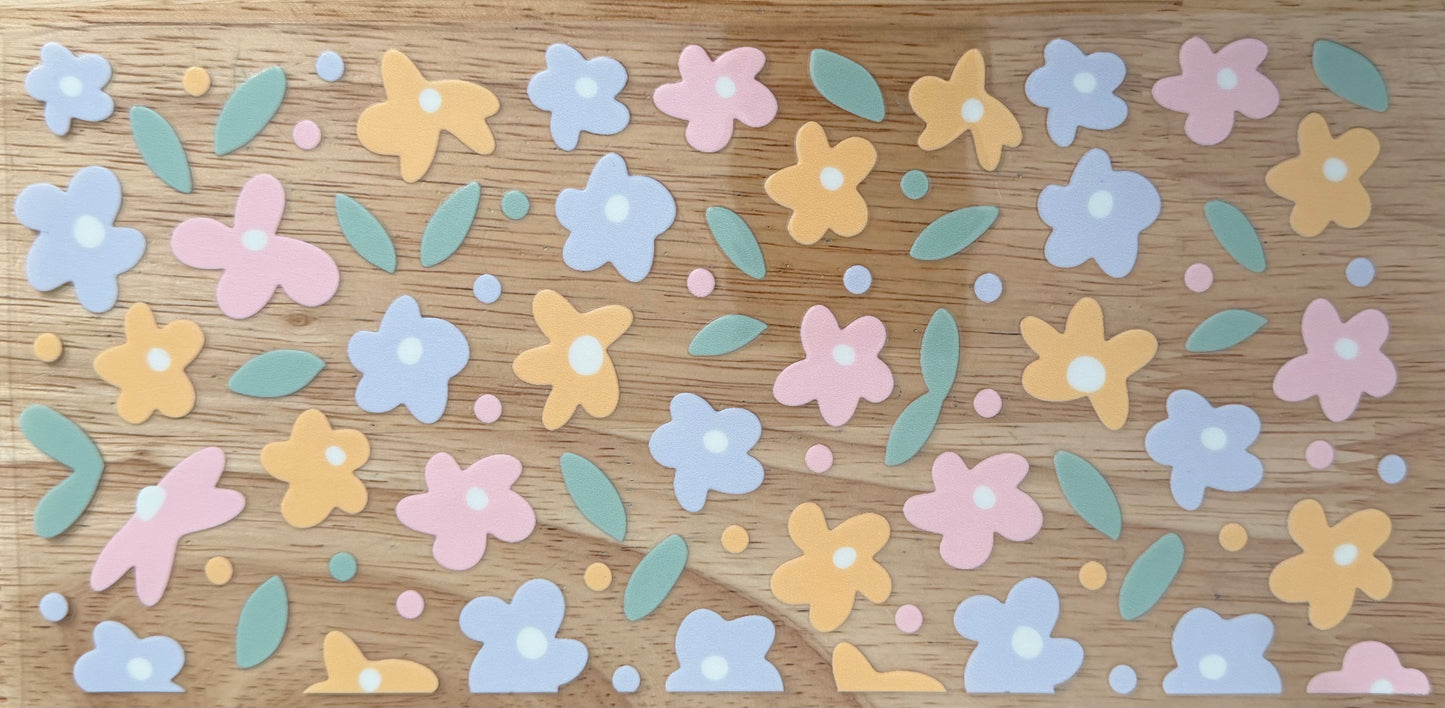 Pastel Flowers UVDTF Wrap