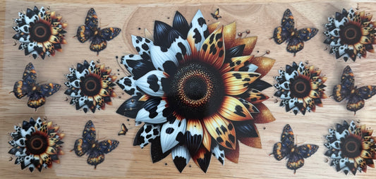 Cow Spotted Sunflower UVDTF Wrap