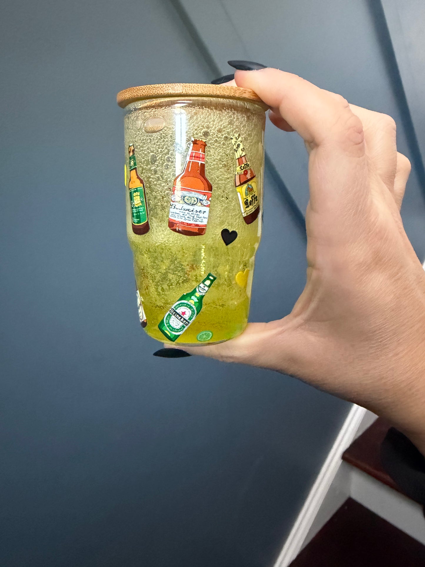 Faux Beer with Limes - 4oz Shot Glass