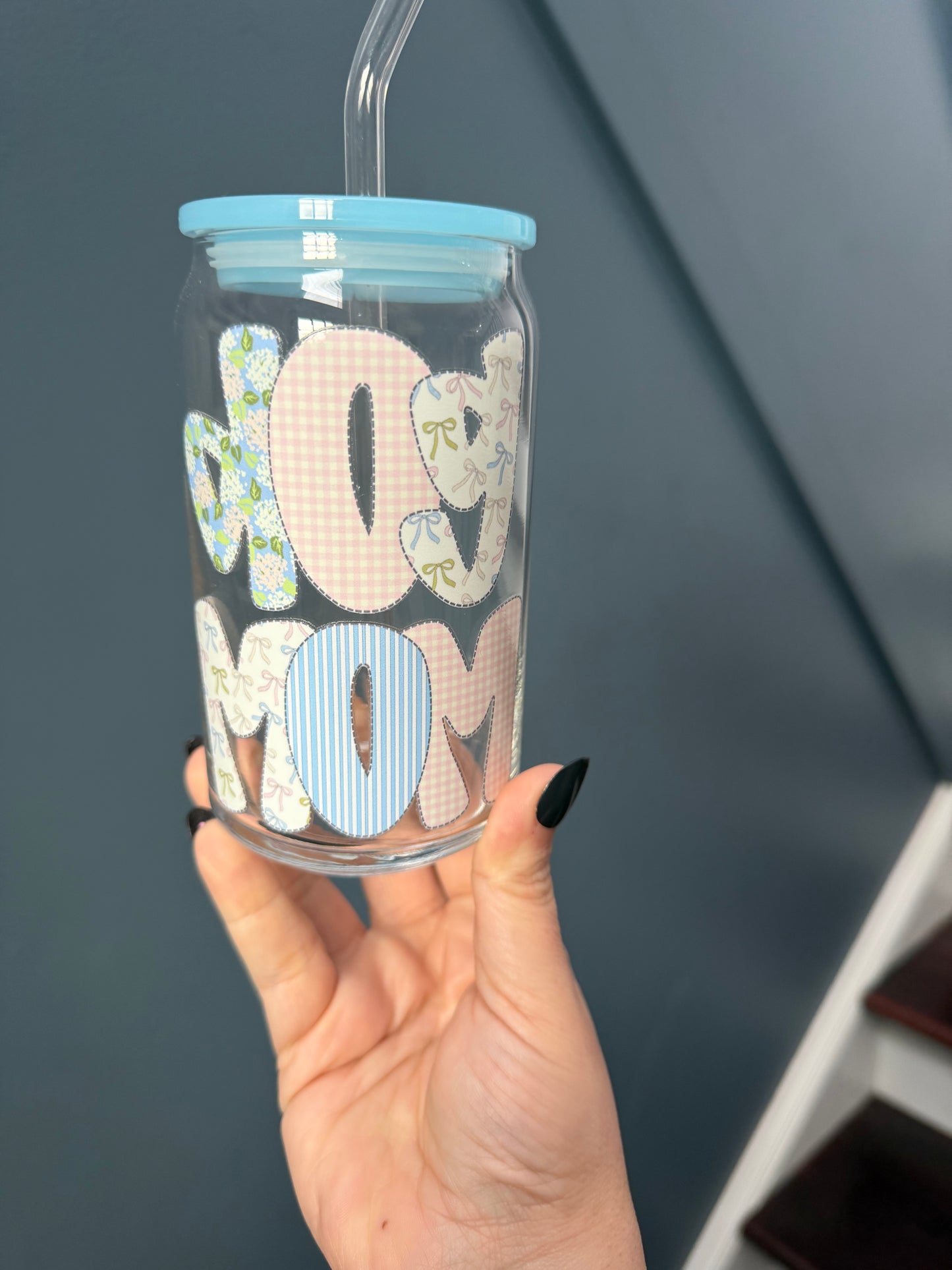 Dog Mom 16oz Glass Cup