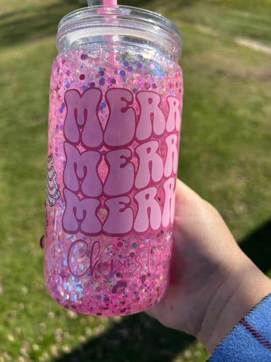 Merry Christmas Tree Cakes - 16oz Snowglobe