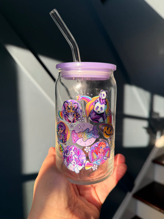 Lisa Frank Glass Cup