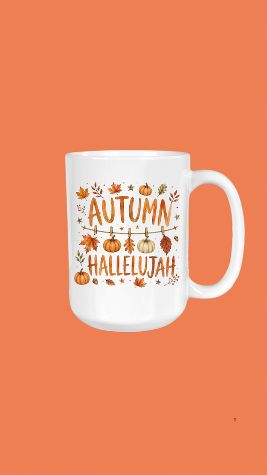 Autumn Hallelujah, 15oz Fall Coffee Mug